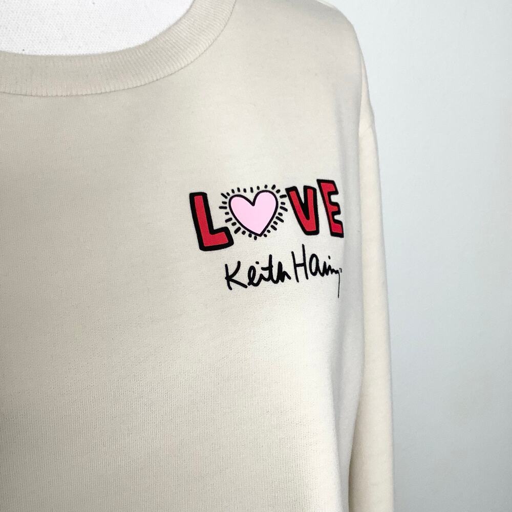 Keith Haring Cream Love Animated Pop Art Sweatshirt XL - Picture 2 of 6